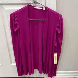 Cyrus Fuchsia Ribbed Knit Top NWT